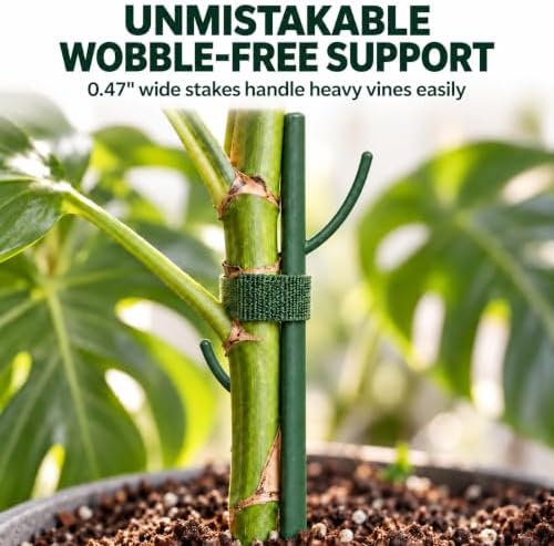 10-Piece Stackable Plant Support Stakes - 38" Sturdy Monstera Pole
