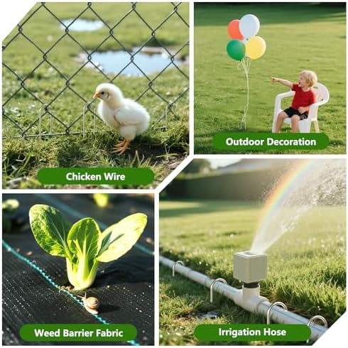 U Shaped Garden Stakes 6 Inch, Galvanized Landscape Staples for Tube