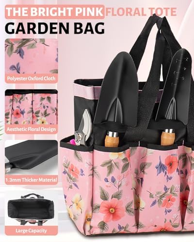 5 Piece Pink Gardening Tool Set for Women