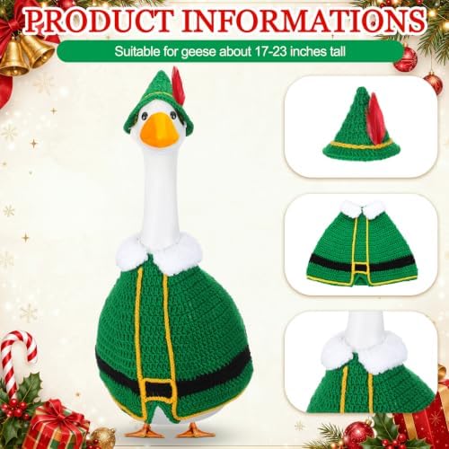 Abbylike Christmas Porch Goose Outfit Crochet Green Elf Costume