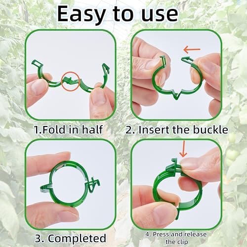 200Pcs Garden Vine Plant Support Clips,Plastic Fixing Clips for Securing and Training Climbing Plants,Tomatoes,Grapes,Vine Vegetables and Potted Plant (200, Green)