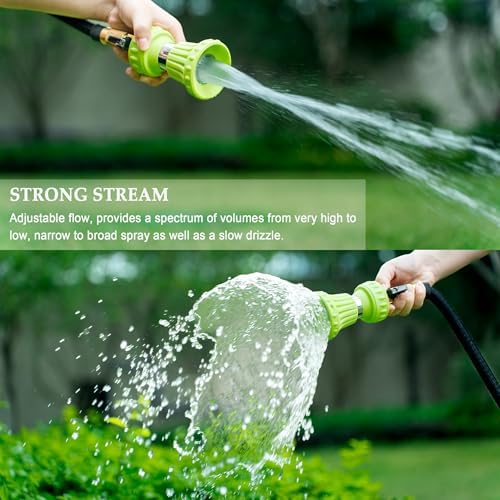 HOSUN Fireman Hose Nozzle, Adjustable Garden Hose Sprayer, Green
