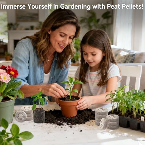 200 Pcs 30mm Peat Pellets Block Potting Soil for Gardenrs, Vegetables, Herb