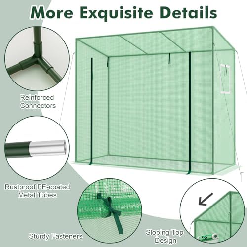 Happygrill Mini Greenhouse, Portable Walk-in Greenhouse with PE Cover