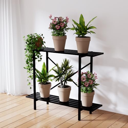 Zhongma 2 Tier Window Height Metal Plant Stand Indoor L35.43 easy assembly
