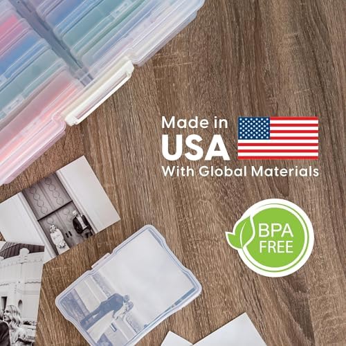 IRIS USA Photo Storage Box |Made in USA| 12 Cases - (2-Pack) - Clear