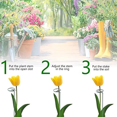 36 Inch 12 Packs Plant Support Stakes,Garden Single stemmed Plant Support Hoops, Plant Prop, for Flowers,Orchid, Tomatoes Peony Lily Rose (36 inch)