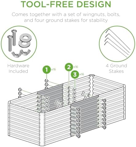 Best Choice Products 4x2x2ft Outdoor Metal Raised Garden Bed, Deep Root Planter Box for Vegetables, Flowers, Herbs, and Succulents w/ 119 Gallon Capacity - Dark Green