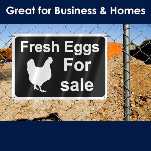 Fresh Eggs For Sale Sign Farmers Market Decor Farm Fresh Eggs Sold Here Sign Chicken Coop Signs for Indoor Outdoor Yard Business Supplies Home Decor 8x12 In