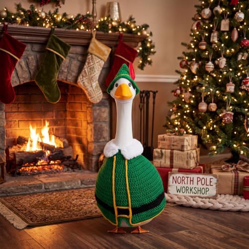 Abbylike Christmas Porch Goose Outfit Crochet Green Elf Costume