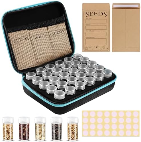 30 Slots Seed Storage Organizer with 20 Seed Envelopes