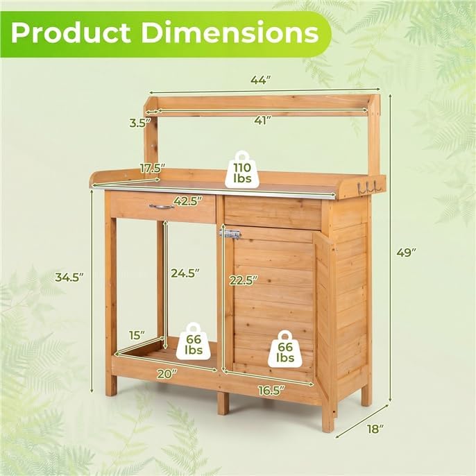 GLACER Outdoor Potting Bench Table