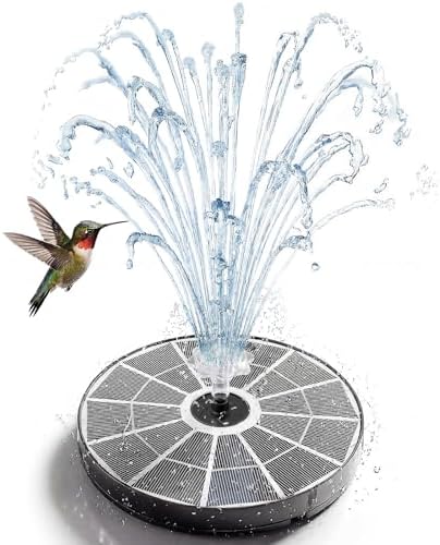 AISITIN 3.7W Solar Bird Bath Fountain Upgraded 6.3" Solar Glass Panel