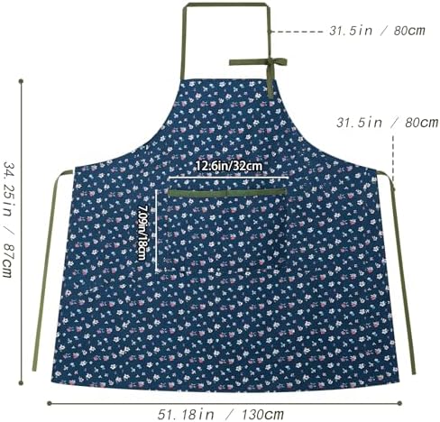 Women's Vintage Floral Kitchen Apron for Cooking & Gardening
