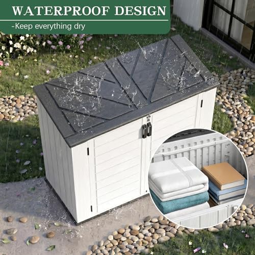 Outdoor Storage Shed Resin Waterproof Storage Cabinet for Patio Garden