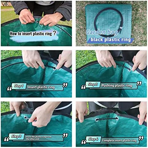 2 Pack 32 Gallons Reusable Yard Waste Bags with Lid Lawn Leaf Bags