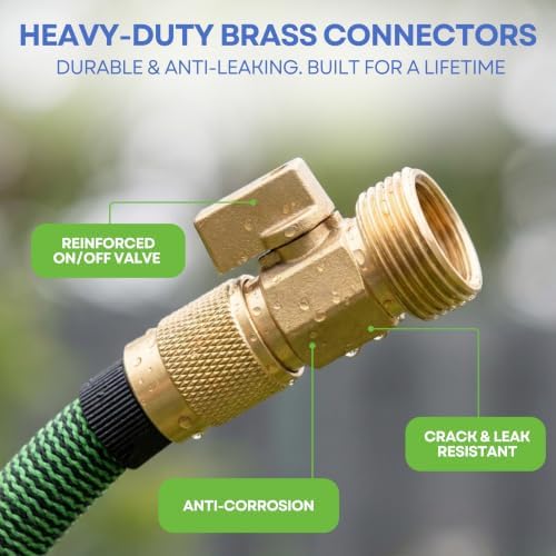 J&B XpandaHose 50ft Expandable Garden Hose, Lightweight, Brass Connectors