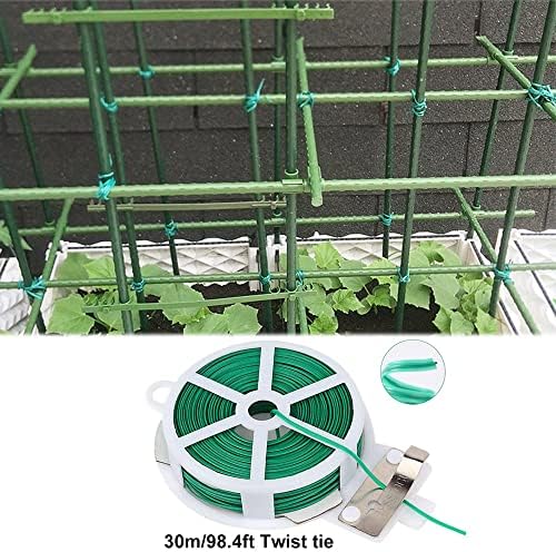 Garden Trellis Support Kit - Plant Clips & Stake Connectors, 7/16" Stake Extensions & Pipe Fixings