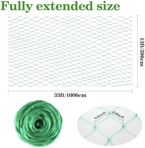 Sukh Bird Netting for Garden 13x33ft - Mesh Net for Garden Protection