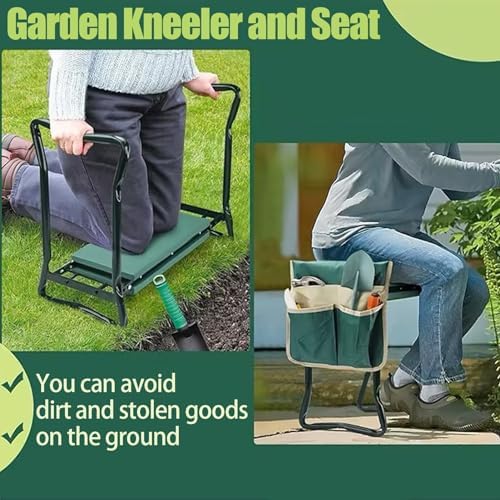 bop Garden Kneeler and Seat with Thicken & Widen Soft Kneeling Pad,Foldable Garden Stool Heavy Duty Gardening Bench for Kneeling and Sitting,Great Gardening Gifts for Women&Seniors