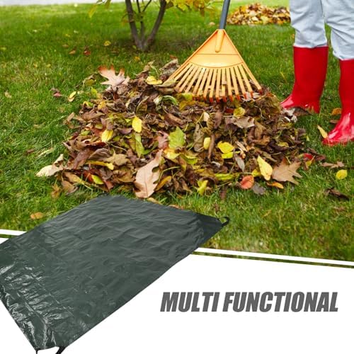 Reusable Leaf Collection Bag, Heavy Duty PE Tarp with Handles