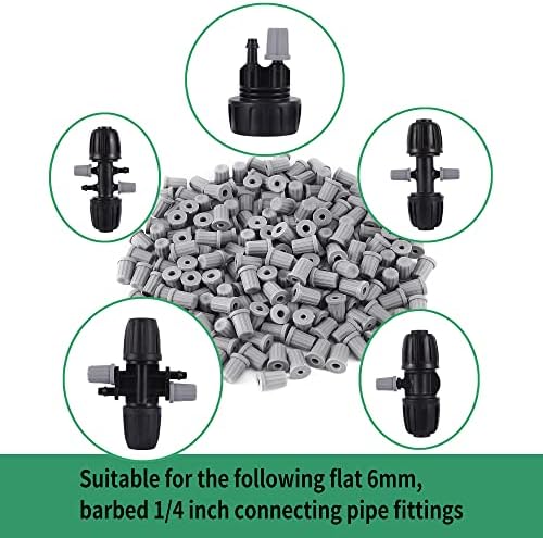 60 Pcs 1/4 Inch Barbed Connector End Caps