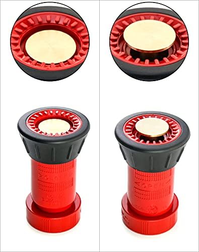 QWORK Fire Hose Nozzle, 1-1/2" Heavy Duty NPSH Thermoplastic Constant Flow Fog Nozzle, Fire Equipment, 2 Pack
