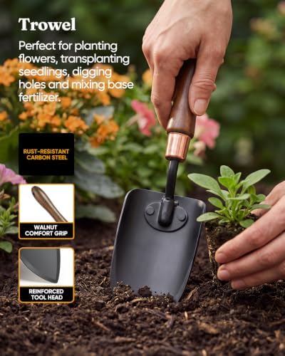 6-Piece Gardening Tool Set, Heavy-Duty Carbon Steel Head