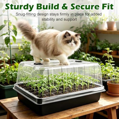 RooTrimmer 10-Pack Seed Starter Trays with 5" Tall Dome & 54-Cell Plug Tray