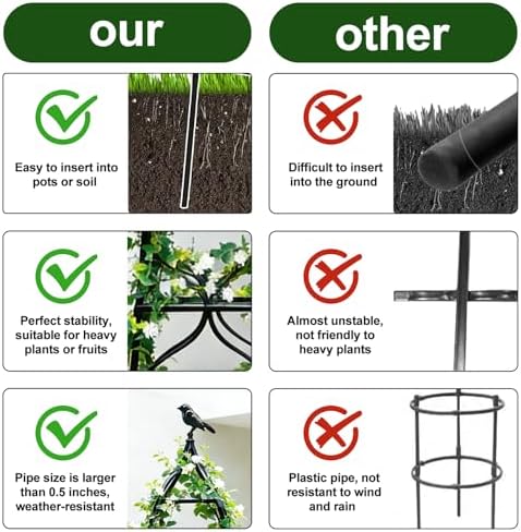 aboxoo 34" Set of 2 Metal Garden Obelisk Trellis for Potted Plants, 2.83FT