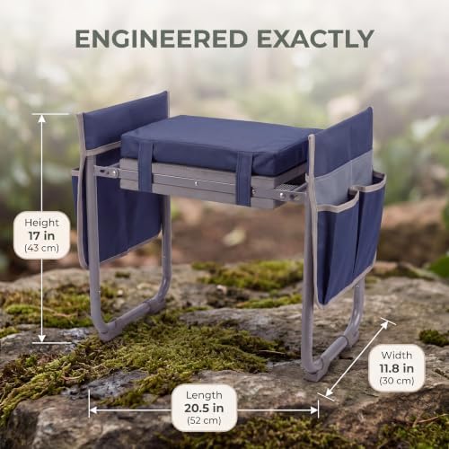 VNTA Garden Kneeler and Seat, Folding Kneeling Bench for Gardening, 2 Bags