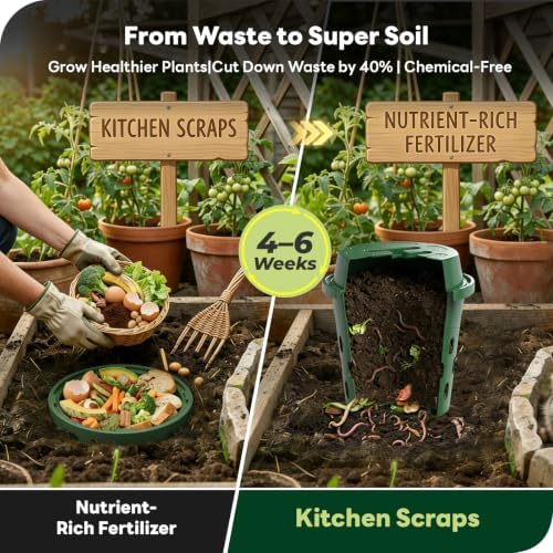 3Pcs 8L Inground Worm Farm Garden Compost Bin for Kitchen Scraps