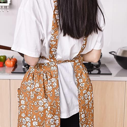 Pinknoke Vintage Pinafore Aprons for Women with Pockets for Kitchen
