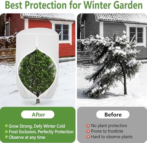 2 Pack Rounded Top Plant Covers Freeze Protection, 75"X90" Winter, White