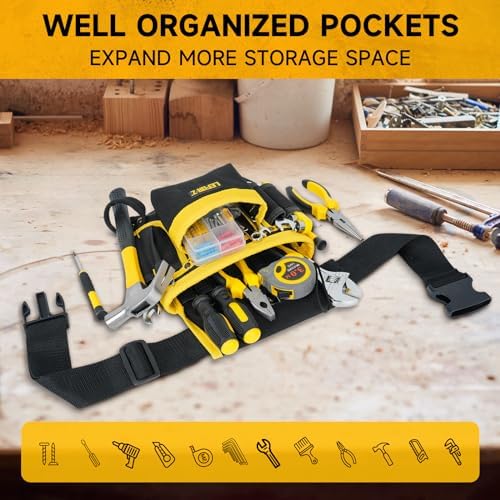 LEFOR·Z Tool Belt,13-Pockets Tool Belts for Men with Magnetic Tool Pouch