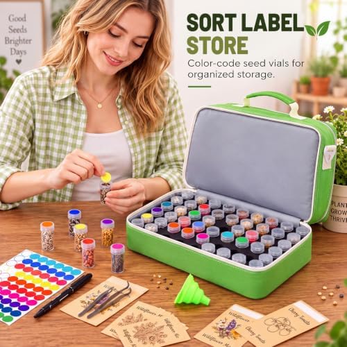 2 Layer Seed Storage Organizer Kit Large Capacity Seed Binder Bag