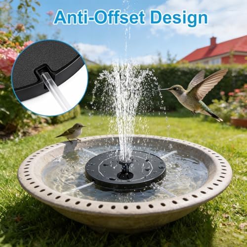 3.5W Solar Fountain with 6-in-1 Spray Nozzles & 4 Fixed Rods