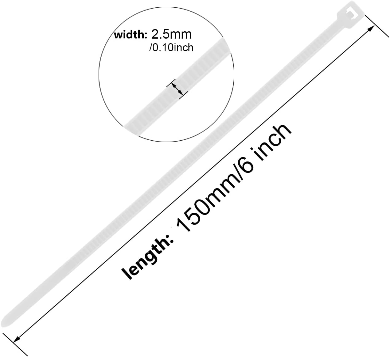 6 Inch Orange Zip Tie 1000 PCS, 18 Lbs - Small to Medium Zip Tie, Nylon PA66 UV Resistant Cable Tie for Indoor and Outdoor Use - Ideal for bundling and securing objects