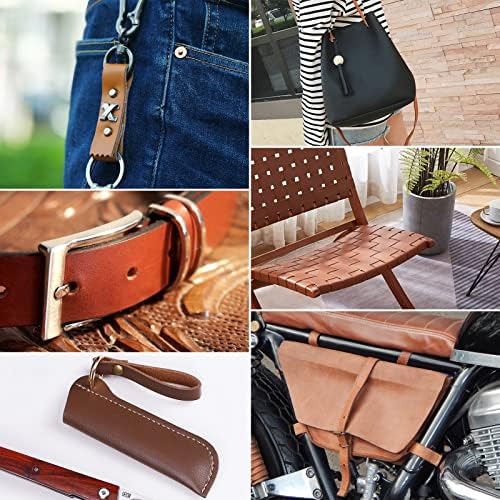 Leather Strap 1 Inches Wide Flat Leather Straps for Crafts, Full Grain Leather Strips for Crafts, Tooling, Belt, Garden Tools (2mm Thick 72 Inches Long Light Brown)