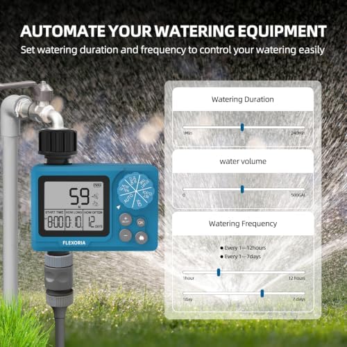 Digital Programmable Water Timer, Garden Hose Sprinkler Timer for Irrigation and Watering Systems, 1 Outlet
