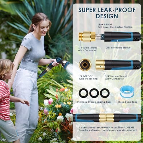 Non-Expandable Garden Hose 25 ft, Lightweight Flexible Anti-Kink