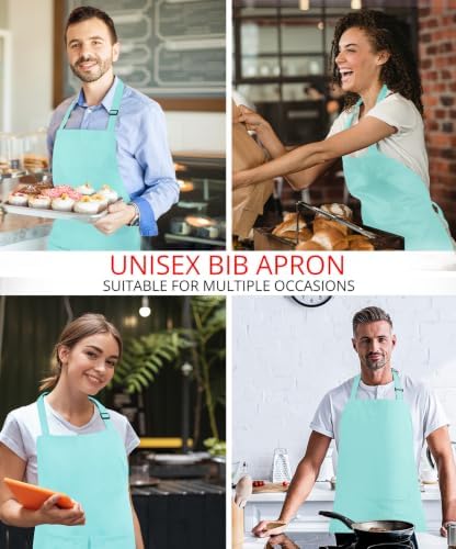 Utopia Kitchen Bib Aprons 2 Pack Adjustable With 2 Pockets 100% Polyester