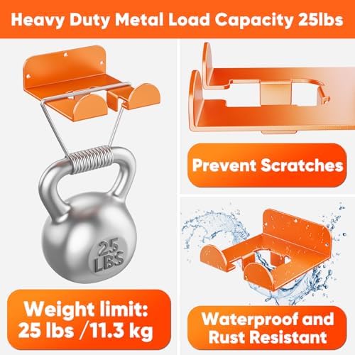 Weedeater Hanger,4 Pack Garage Tool Organizer Storage Trimmer Rack for Open Trailer, Heavy Duty Metal Grass String Weed Wacker Eater Holder Wall Mount Loads 25lbs,Garden Hooks for Most Tools