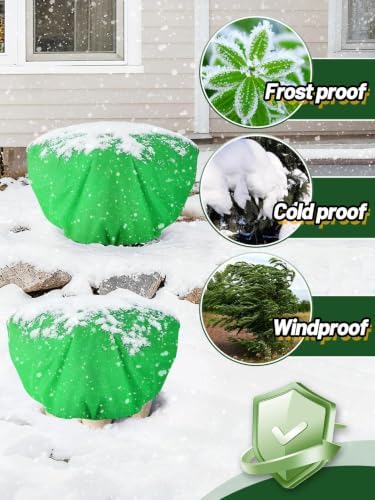 6Pcs 19.6x39.3" 70GSM Thick Plant Covers Freeze Protection for Winter Shrub