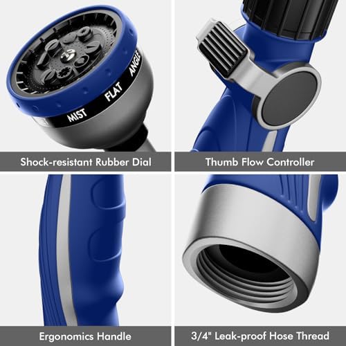 RESTMO Watering Wand Heavy Duty, 15-Inch Long Hose Nozzle Sprayer