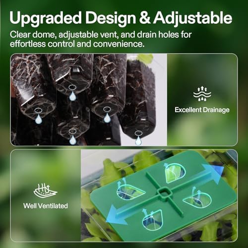 VIVOSUN 6-Pack Seed Starter Trays & 10"x20.75" Seedling Heat Mat