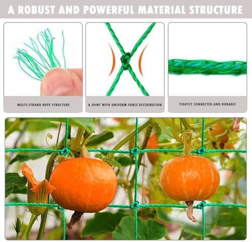 Trellis Netting for Climbing Plants - Heavy Duty Garden Trellis Netting for Cucumber, Vine, Fruits & Vegetables Tomato Plants Trellis Net, Climbing Vining Plants (1 Pack 7 x 10Ft)