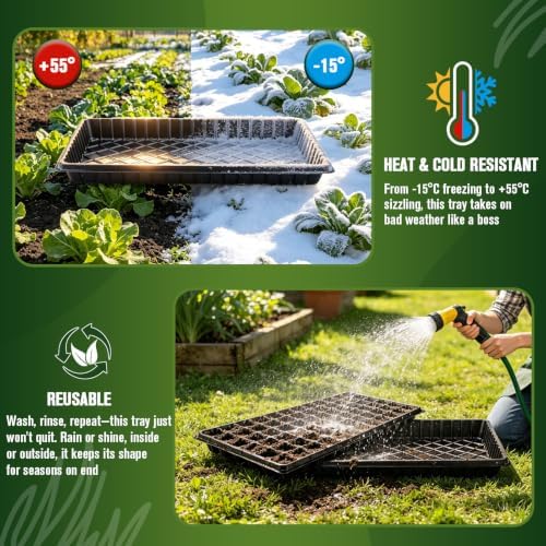 20 Pack Seed Starter Trays Heavy Duty Plastic Seedling Trays kit