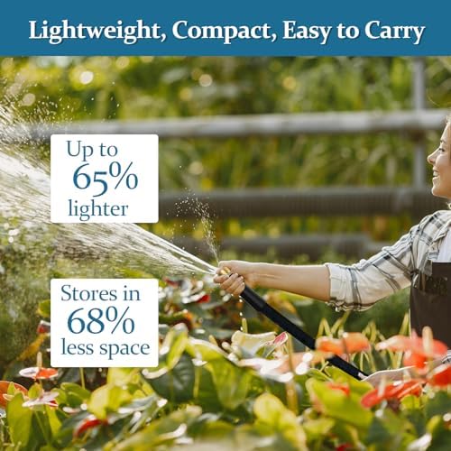 Garden Hose 75 ft, Made of TPE (BetterThan PVC/Hybrid Polymer), Lightweight yet Durable Water Hose with Ergonomic Grip, Drinking Water Safe Material, All-Weather, 3/4" GHT Fittings