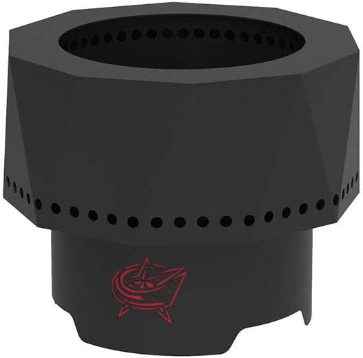 Blue Sky Outdoor Living NHL Columbus Blue Jackets Ridge Portable Steel Smokeless Fire Pit with Carrying Bag, Firewood and/or Wood Pellet Burning